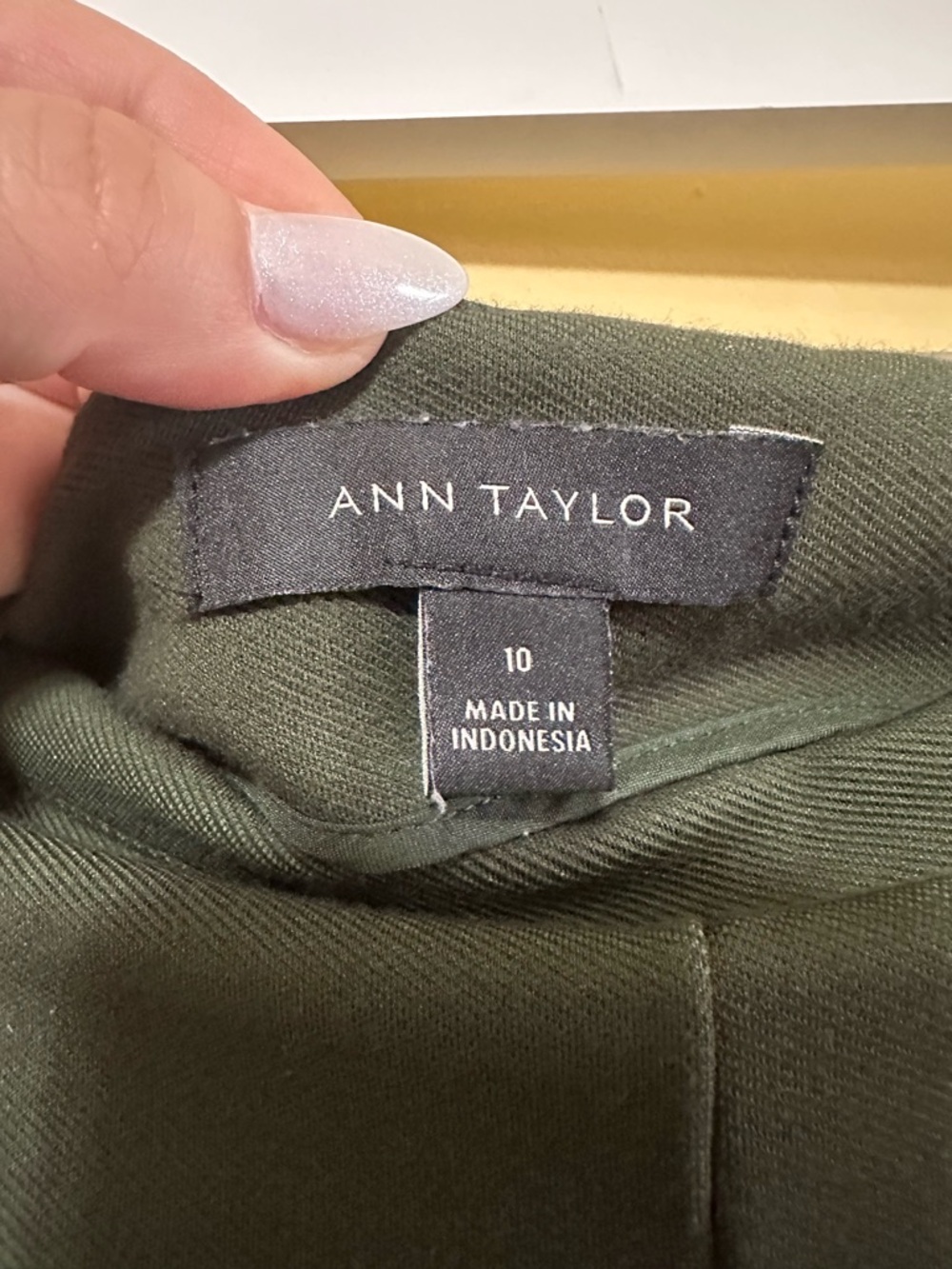 Ann Taylor High Rise Pleated Flare Sailor Pants Women 10 Dark Green - Picture 6 of 7